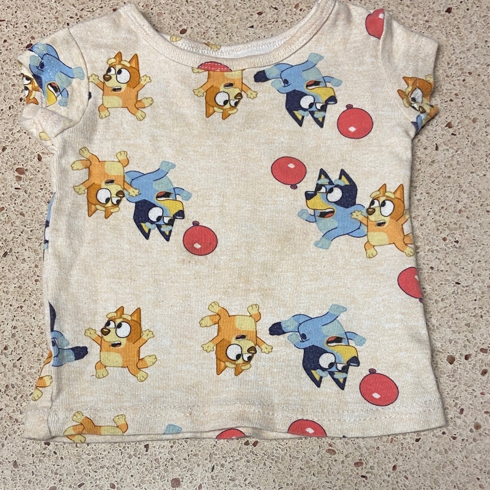 Bluey Playful Cartoon Print Kids T-Shirt - Cream